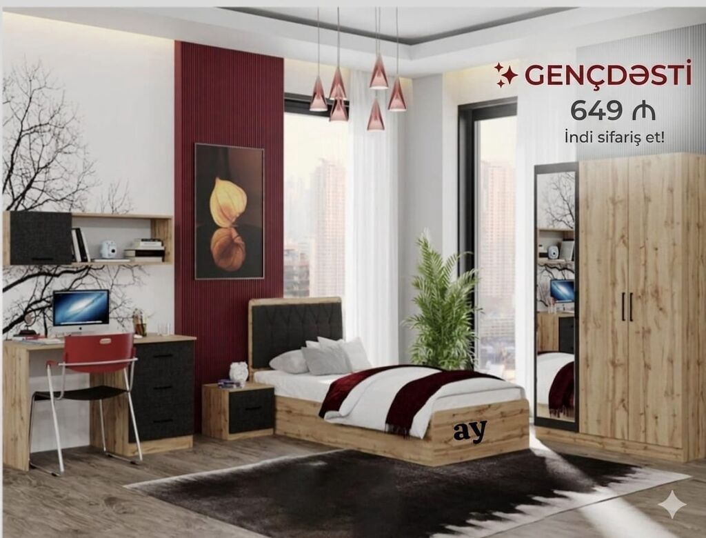 GENC DƏSTİ – gənc otağı mebel komplekti Komplektin tərkibi: - 1 — Mebel, Bakı