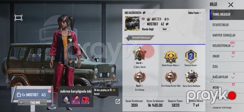 PUBG Mobile oyun hesabı – səviyyə 67, Altın II rütbə — Bakı