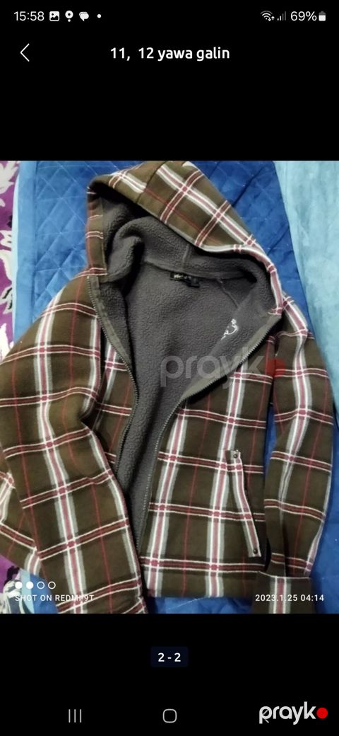 Uşaq üçün kapüşonlu flis jaket. - Ölçü: 11–12 yaş (verilən məlumata — Digah