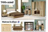 Yataq otağı dəsti – açıq fındıq/ceviz tonlarında, yumşaq başlıqlı — Furniture