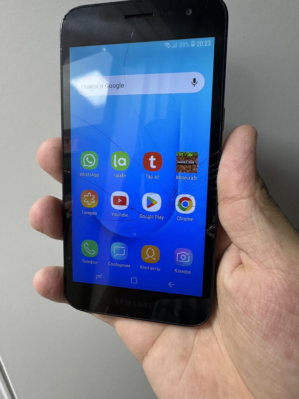 Samsung Galaxy J2 Pro 2018, 8 GB, rəng - Qara, Zəmanət, Kredit, Qırıq — Samsung, Bakı