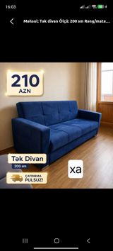 Divan, Yeni, Vеlur parça, Şəhərdaxili pulsuz çatdırılma — Mallar
