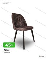 Stul – 40×45 sm - Yumşaq parça oturacaq və arxa dayağı, şaquli tikiş — Мебель