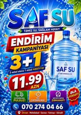 SAF SU – Təbii minerallı içməli su (19L qab) - Şüar: “Təmiz su — Qida məhsulları