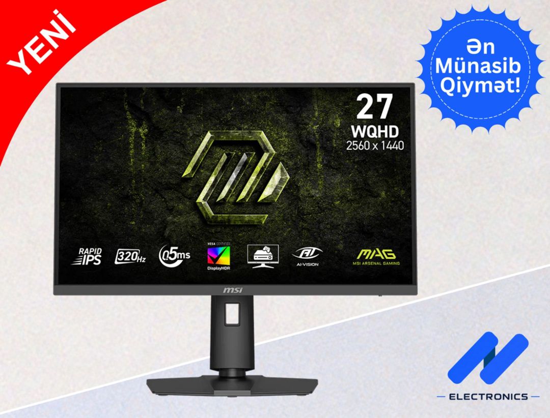 Monitor MSI MAG 274QPF X32 2K 320Hz 27" — Elektronika, Bakı