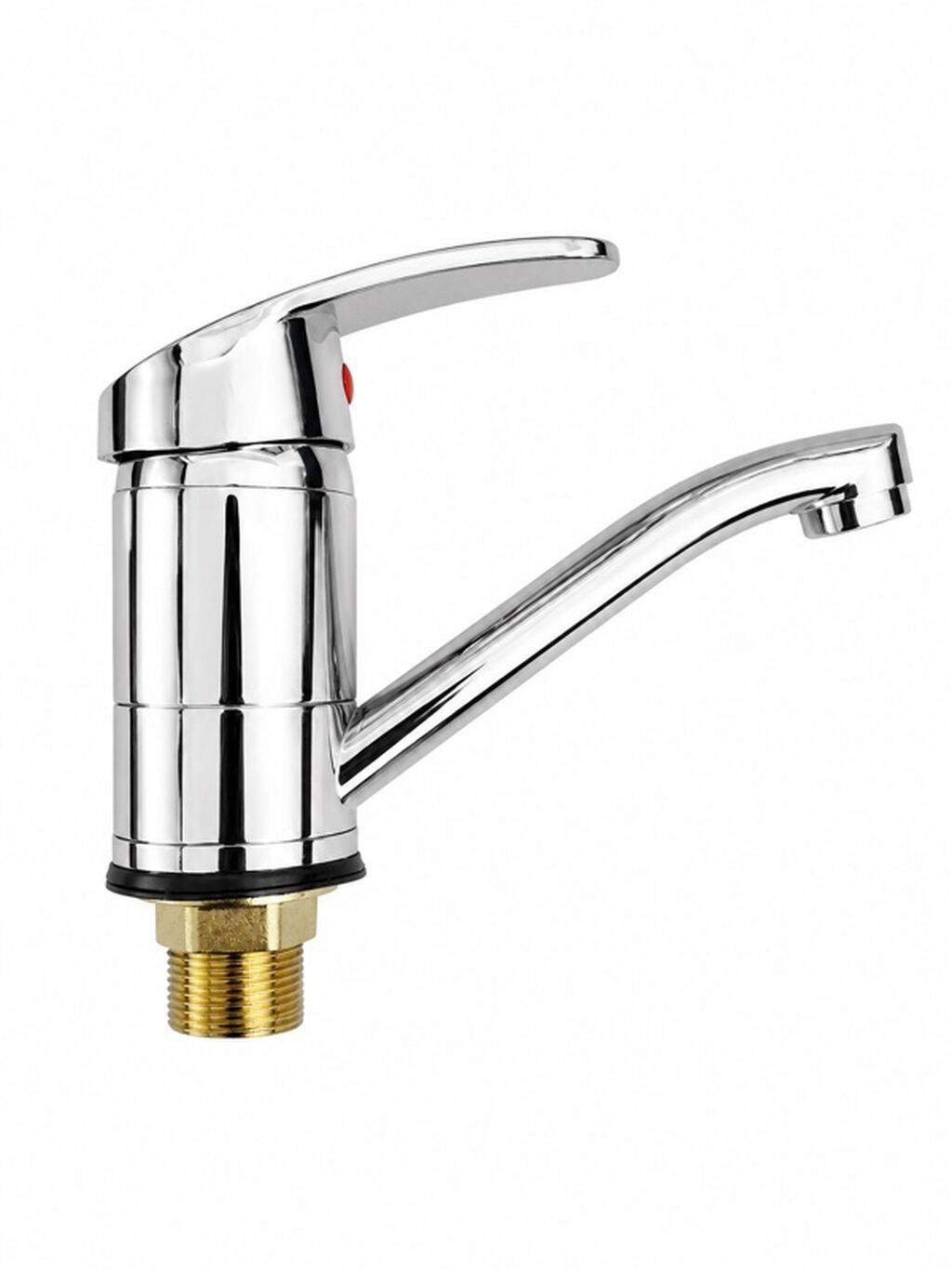 Mətbəx/lavabo üçün təkqollu qarışdırıcı kran - Material: parlaq xrom