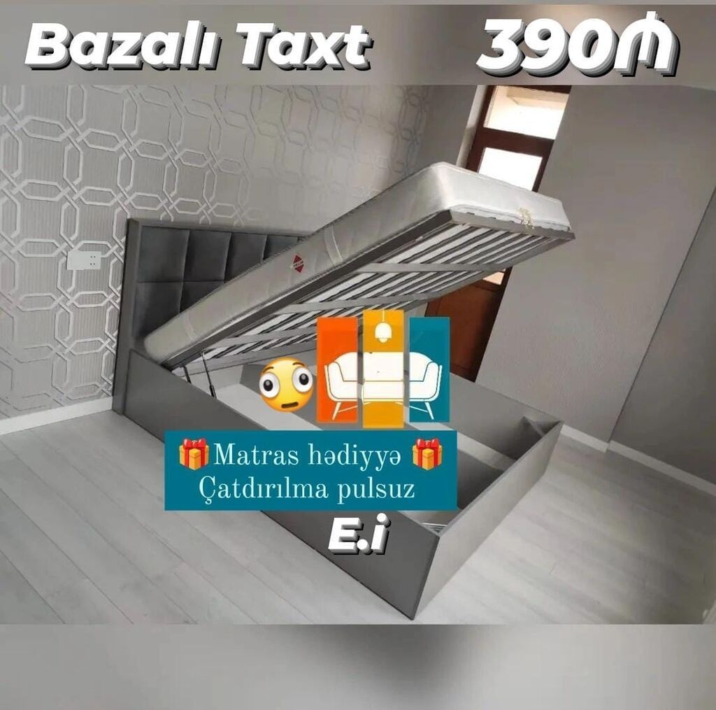 Çarpayı və taxt modelləri - Tək nəfərlik çarpayı – 150₼ • Sadə və — Mebel, Bakı (4)