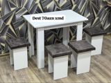 Mətbəx üçün masa və 4 taburet dəsti - Ağ rəngli, düz xətli masa - 4 — Мебель