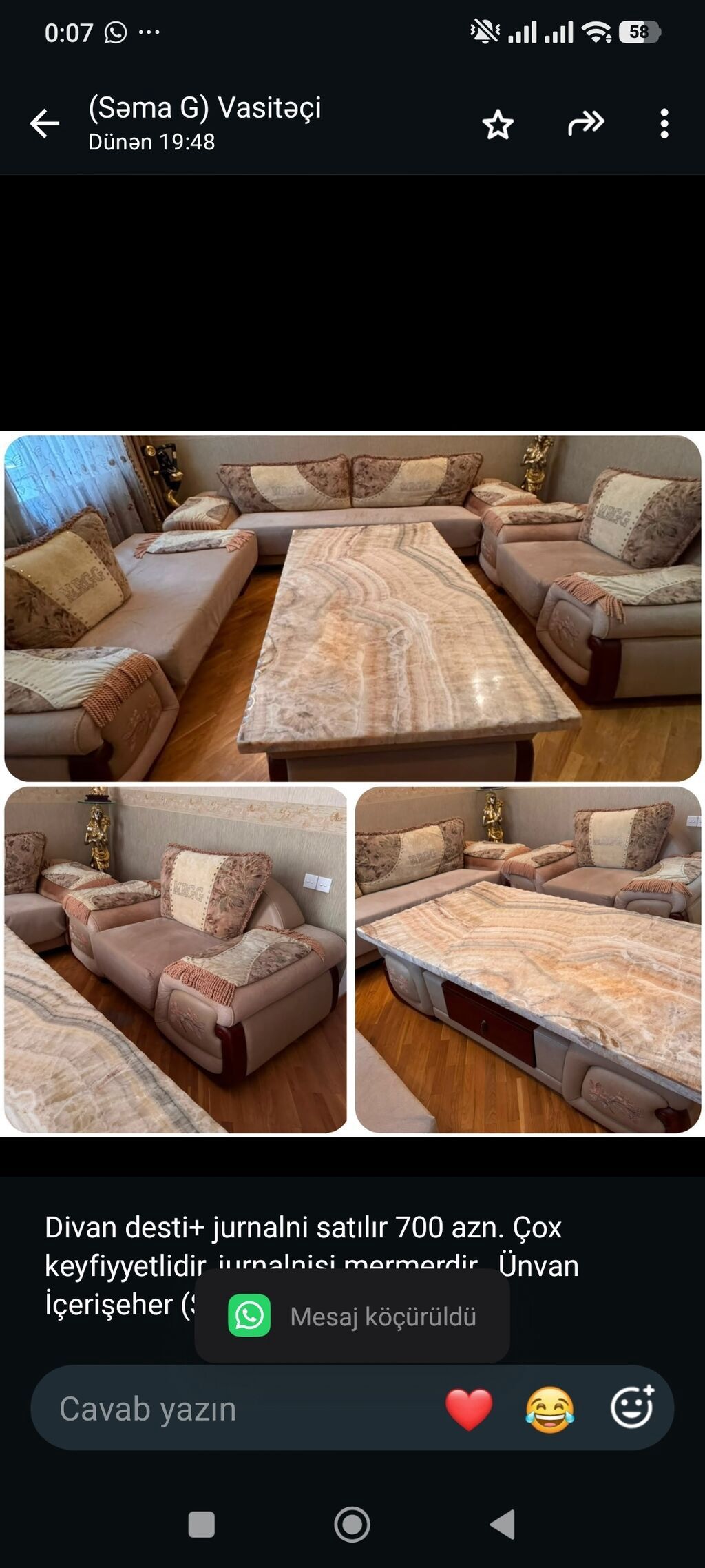 Divan desti+ jurnalni satılır 700 azn. Çox keyfiyyetlidir, jurnalnisi — Mebel, Bakı