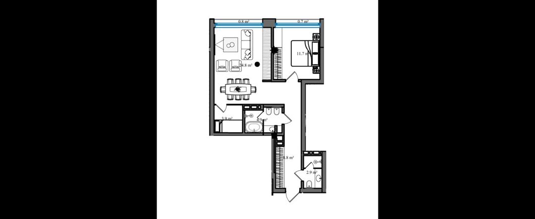 Satılır 2 otaqlı yeni tikili 73.4 m² — Mənzil, Qusar (7)