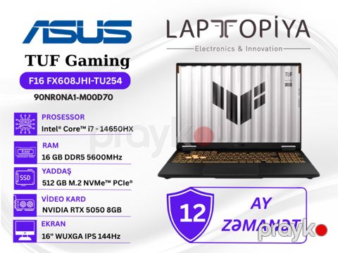 ASUS tuf Gaming F16 FX608JHI-TU254 (90NR0NA1-M00D70) — Bakı