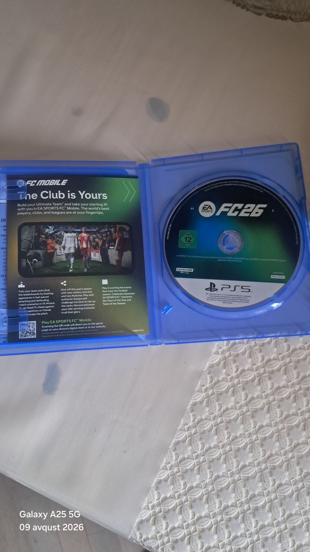 PS5 üçün EA Sports FC 26 oyun diski. Futbol janrını sevənlər üçün