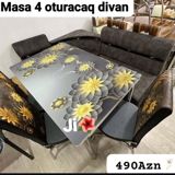 Masa və 4 oturacaqlı divan dəsti - Dəst: 1 masa + 4 oturacaq (divan — Goods