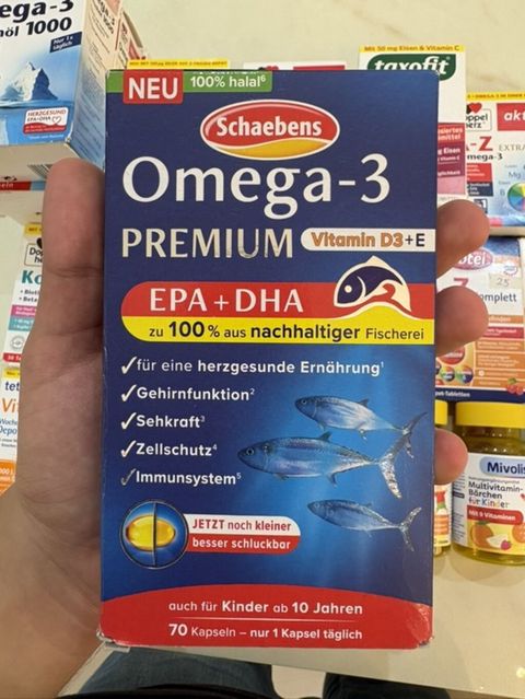 Schaebens Omega-3 Premium – Vitamin D3 və E ilə EPA + DHA kapsulları (70 ədəd) — Bakı