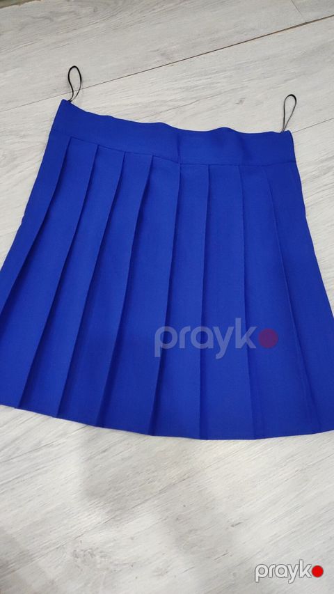 Mavi pliseli mini ətək — Bakı