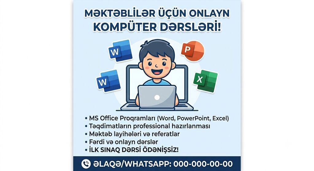 Kompüter kursu: Microsoft Office, Onlayn — Təlim, kurslar, İsmayıllı