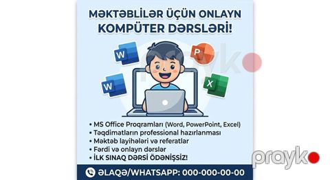 Kompüter kursu: Microsoft Office, Onlayn — İsmayıllı