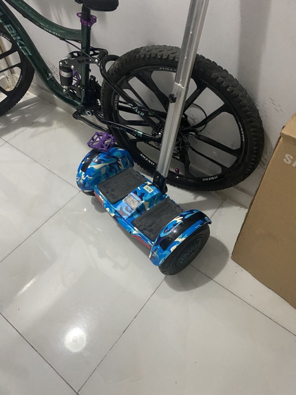 Elektrikli iki təkərli hoverboard – mavi kamuflyaj dizaynı - — Mallar, Qobu