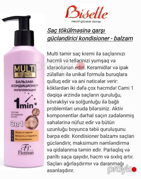 Saç tökülməsinə qarşı gücləndirici kondisioner-balzam – Bisselle Multi — Digah