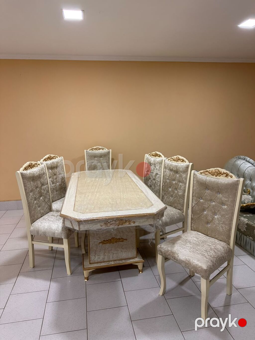 Qonaq otağı üçün, Yeni, Dördbucaq masa, 6 stul — Mebel, Bakı (2)