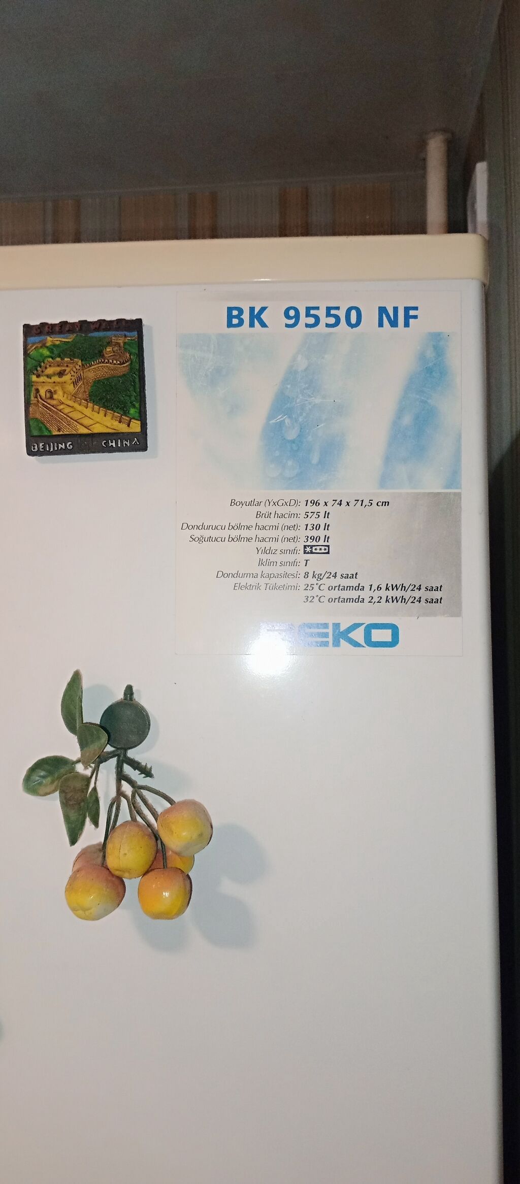 Beko BK 9550 NF iki qapılı soyuducu - Ümumi həcmi (brüt): 575 litr - — Soyuducular, Digah