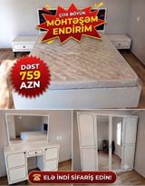 Yataq otağı dəsti – klassik ağ dizayn Dəst tərkibi: - Çarpayı — Furniture