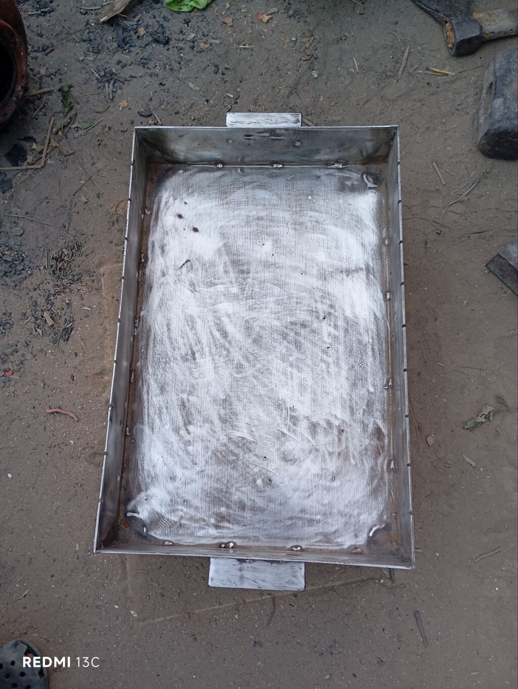 Qalın paslanmaz poladdan manqal (3 mm) — 50x32x8 sm Keyfiyyətli və — Mallar, Bakı (3)