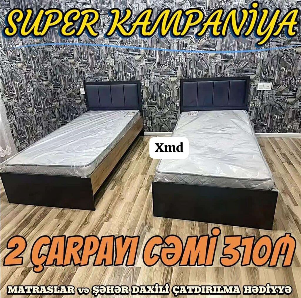 2 ədəd tək nəfərlik çarpayı dəsti — matras və çatdırılma daxil