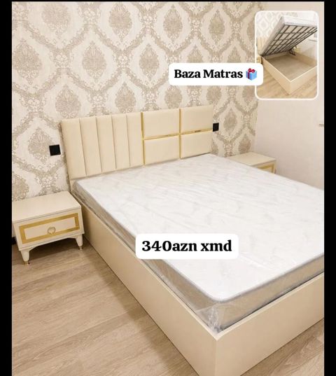 Baza-matras dəsti - Rəng: krem - Başlıq: yumşaq döşəməli, dekorativ — Xırdalan