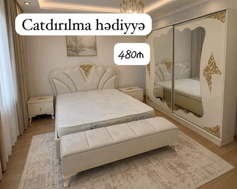 Yataq dəsti 480 azn şok 1,60 /2 taxt 2.20/2,10 dolab Bazal kamod