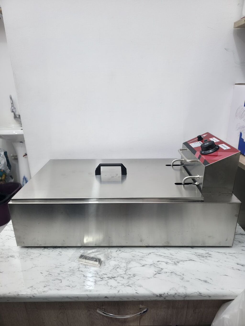 Pastry/çörək qızartması üçün peşəkar elektrikli yağ vannası (fryer)