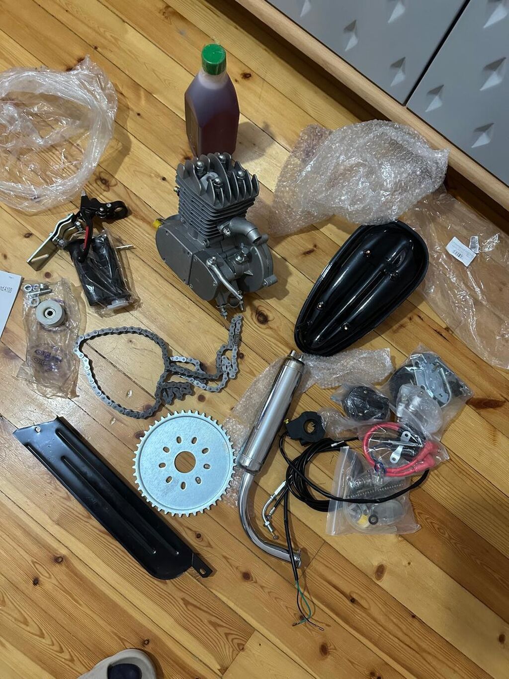 Moped/velosiped üçün benzin mühərriki dəsti – LD80 (iki dövrlü) — Bağ texnikası üçün qoşma, Bakı (6)