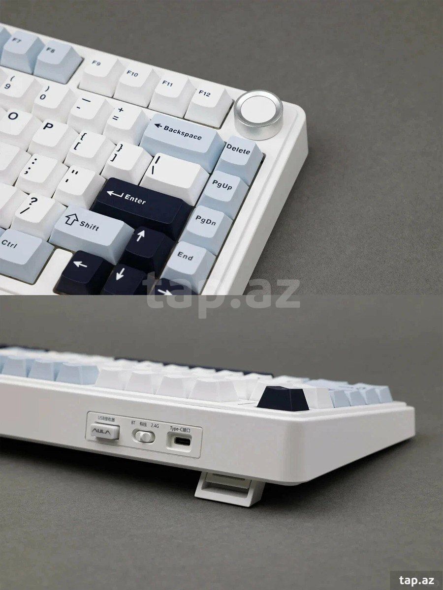 Mechanical Gaming Keyboard AULA F75 Sea salt blue — Elektronika, Bakı (6)