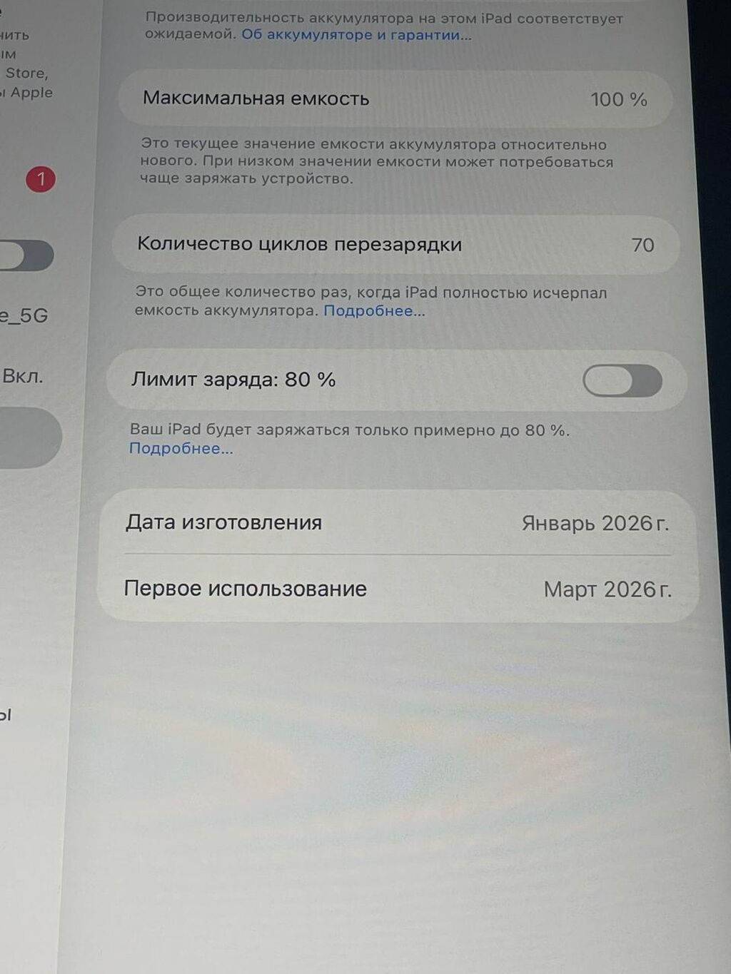 Apple iPad a/16 128gb – 11" (inch) gümüş rəng pil100%devir sayı 70 — Apple, Bakı (6)