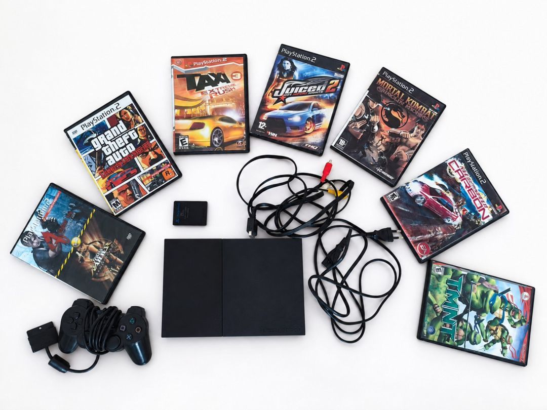 PlayStation 2 Slim +11 oyun diski — Elektronika, Bakı