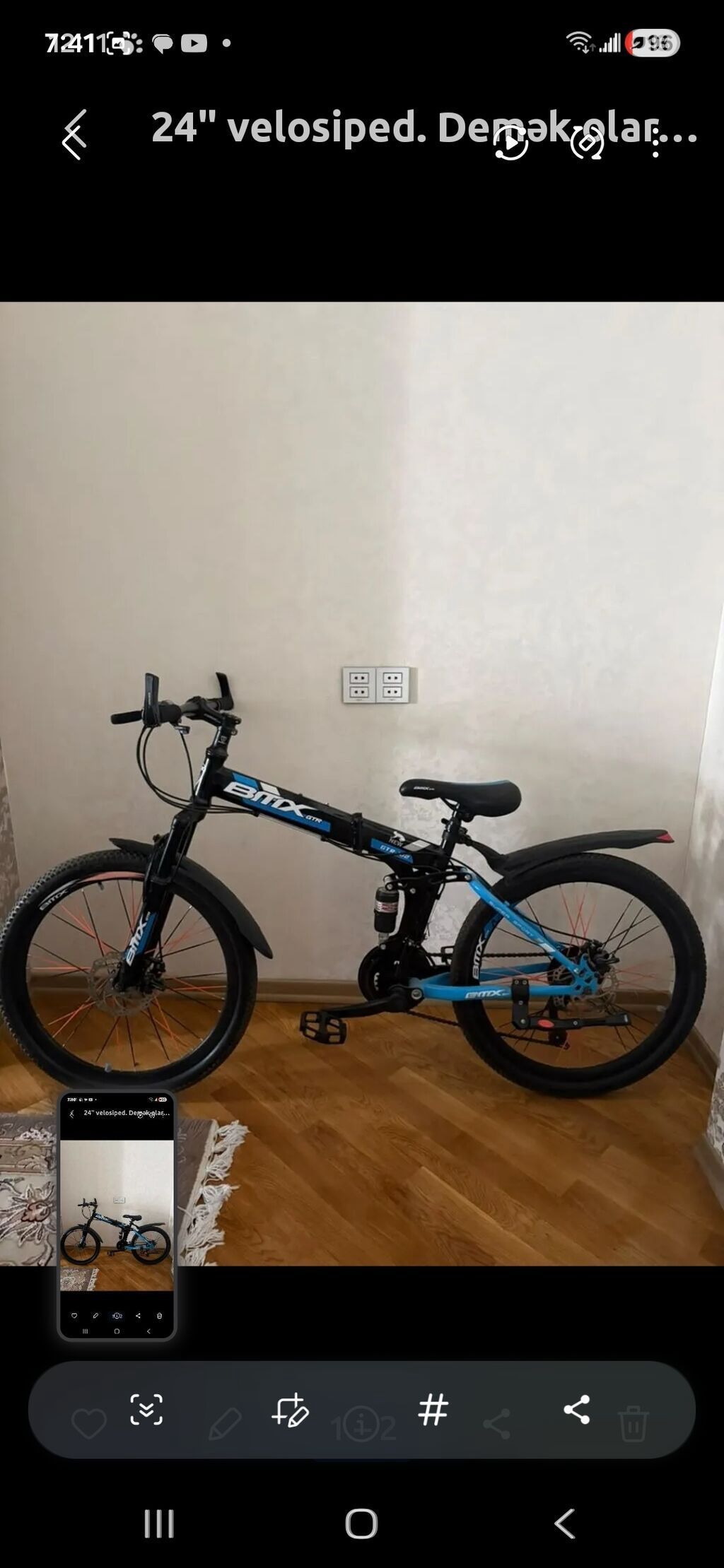 24" BMX GTM qatlanan velosiped - Təkər ölçüsü: 24" - Çərçivə
