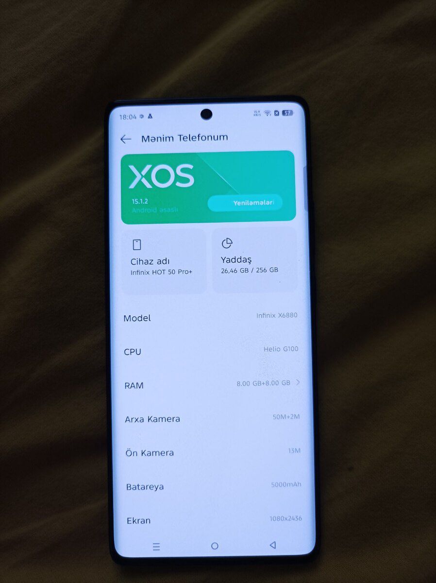 Infinix Hot 50 Pro+ Titanium Grey 256GB/8GB — Smartfonlar, Şəki (7)