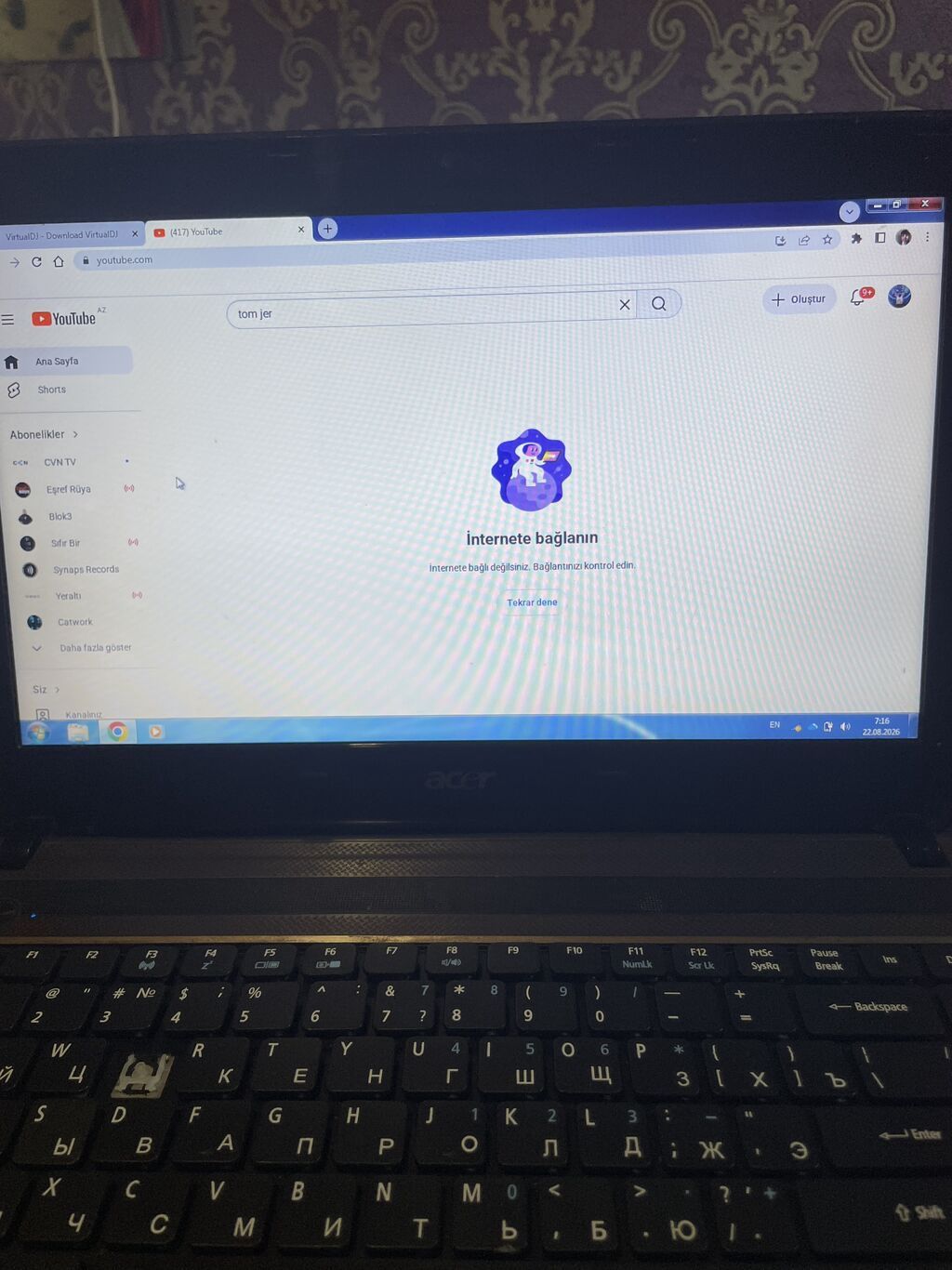 Salam sekilde gorduyunuz kimi islek veziyetdedi iki knofkasi yoxdu ama — Acer, Xırdalan (8)