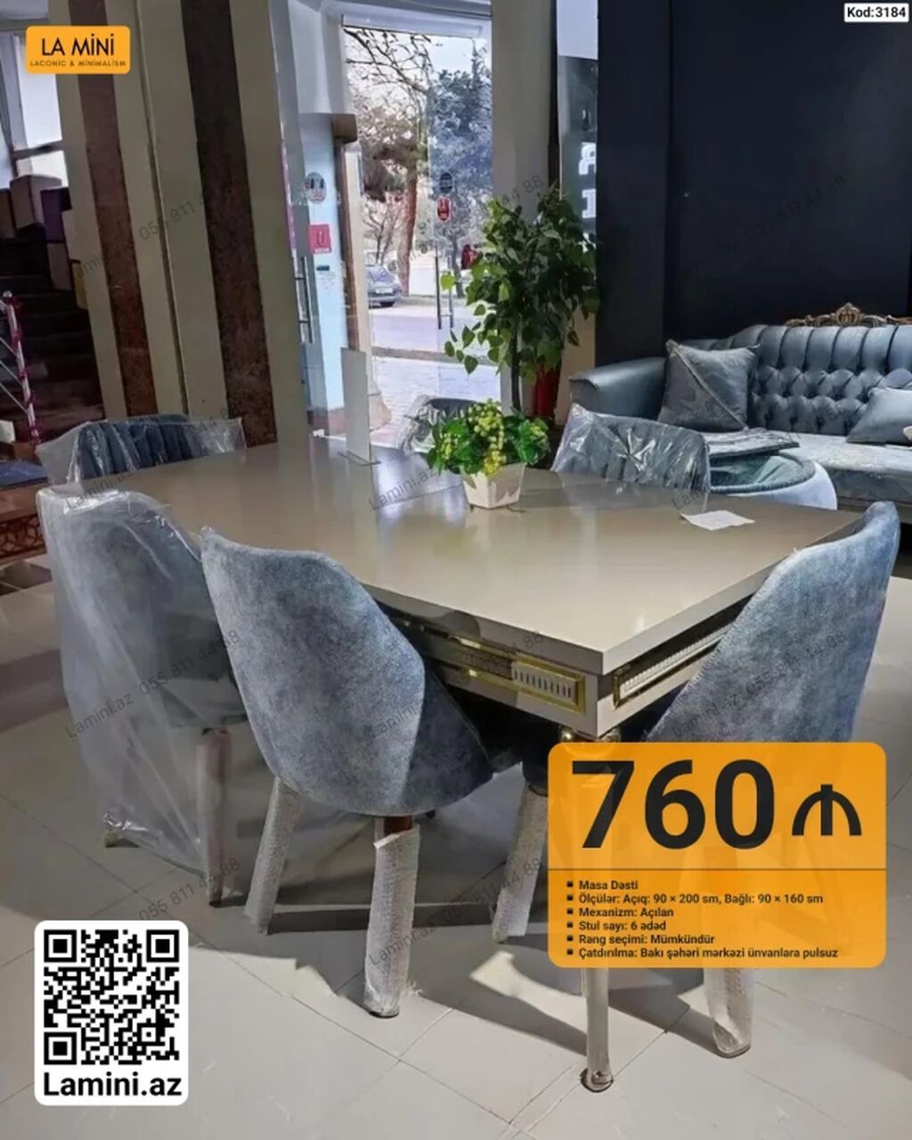 Məhsul: Genişlənən masa dəsti Xüsusiyyətlər: - Dəst tərkibi: 1 ədəd — Mebel, Bakı