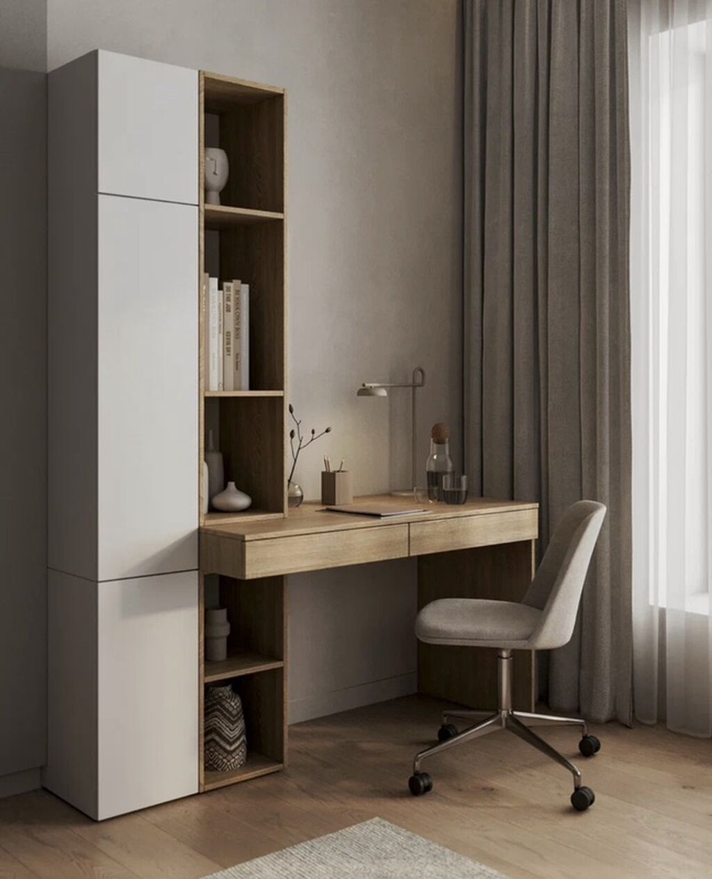 Minimalist iş masası və saxlama modulu dəsti - Dizayn: Skandinaviya — Ofis mebeli, Bakı (6)