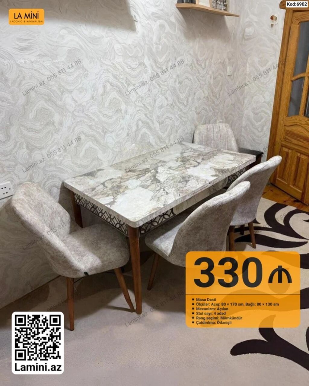 Kod: 6902 Masa dəsti - Ölçülər: açıq 80×170 sm, bağlı 80×130 sm - — Mebel, Bakı