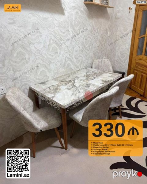 Masa dəsti - Model kodu: 6902 - Masa ölçüləri: açıq 80 170 sm — Bakı