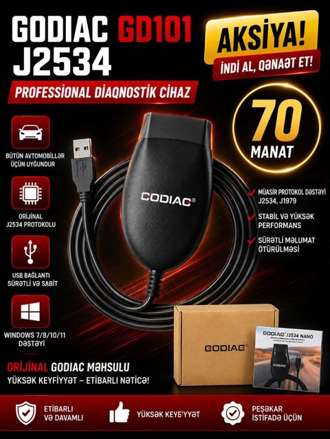GODIAG GD101 J2534. Сквозной диагностический кабель для