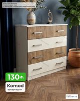 Komod – 4 çekmecəli - Ölçülər: 40 × 80 × 100 sm - Material: 18 mm — Mebel