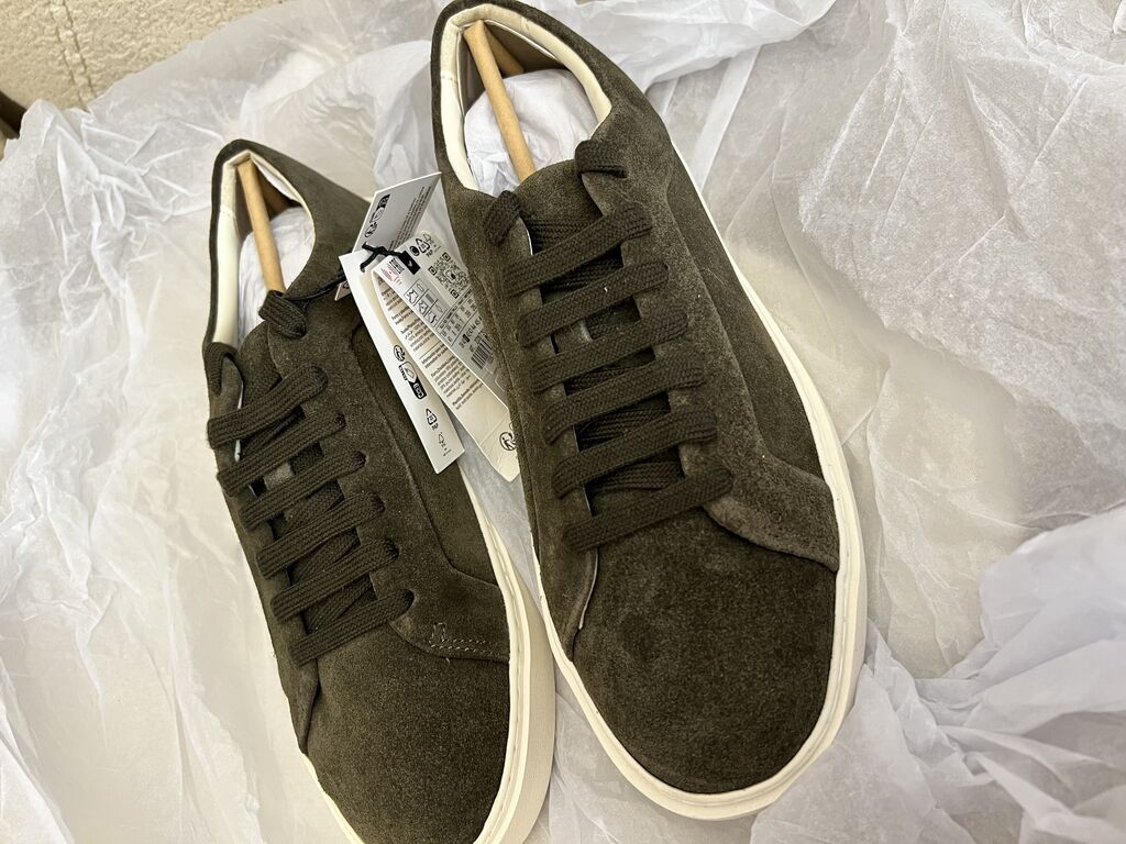 Zara KHAKI GREEN Leather Trainers 41 SİZE — Ayaqqabılar, Bakı (6)