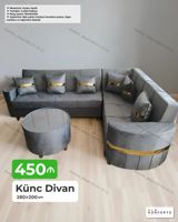 Künc divan – 280×200 sm - Açılan, bazalı mexanizm - 6 ədəd dekorativ — Мебель