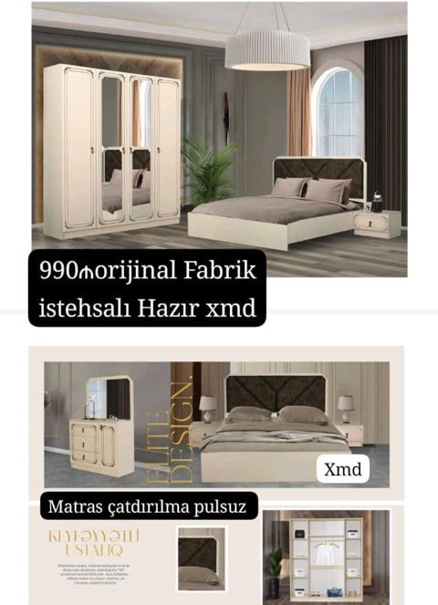 Yataq otağı dəsti – orijinal fabrik istehsalı Komplektin tərkibi: -