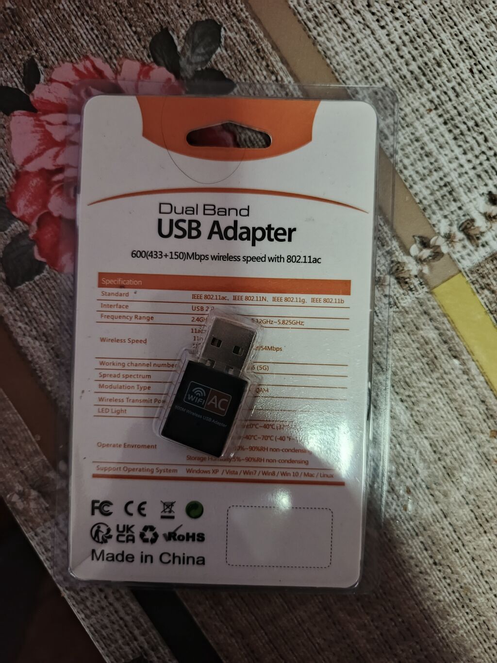 Dual Band USB Wi‑Fi Adapter - Standart: IEEE 802.11ac/a/n/g/b (2.4 — Elektronika, Bakı