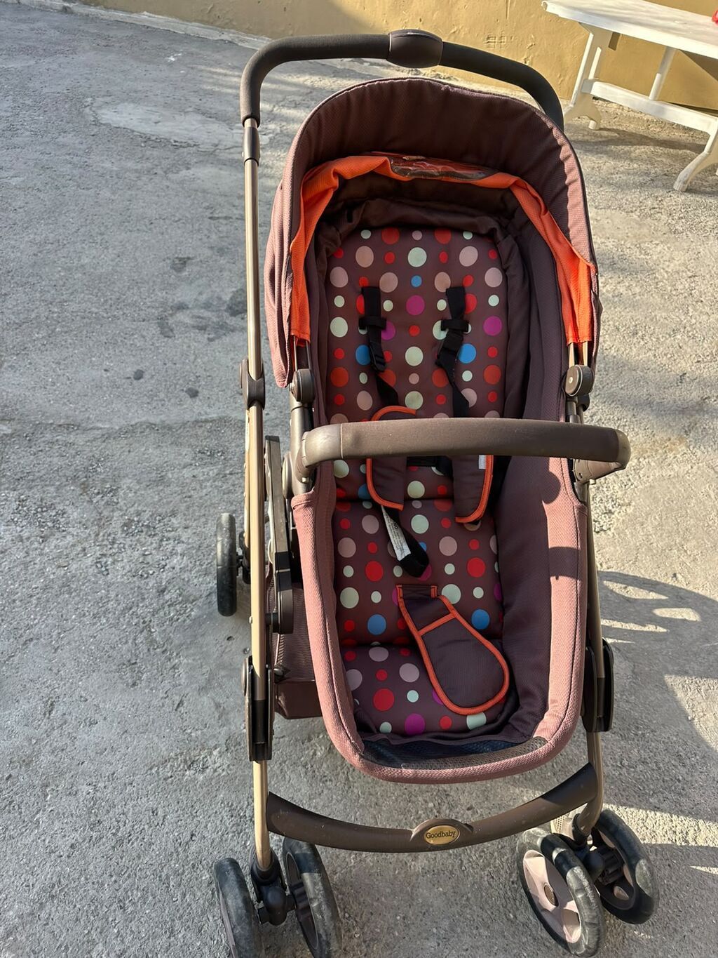 Goodbaby uşaq arabası - Rəng: qəhvəyi narıncı detallarla, oturacaqda — Mallar, Bakı (2)