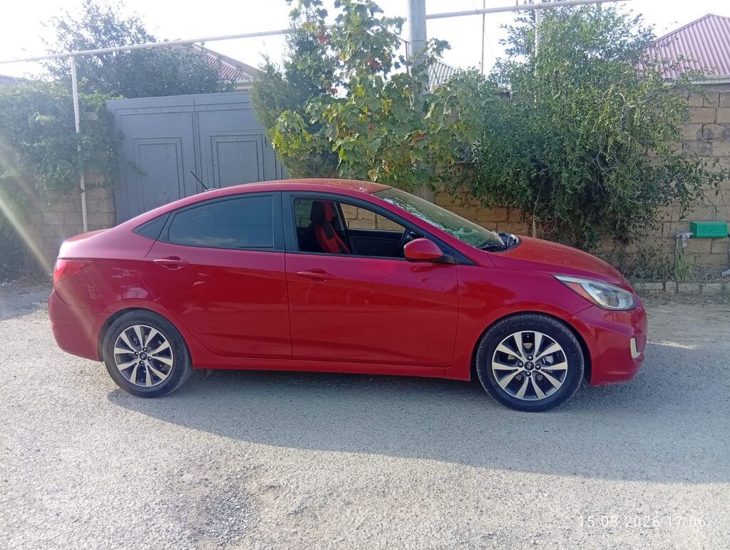 Hyundai Accent sedan - Kuzov: sedan, parlaq qırmızı rəng - Mühərrik — Avto, Qobu (5)